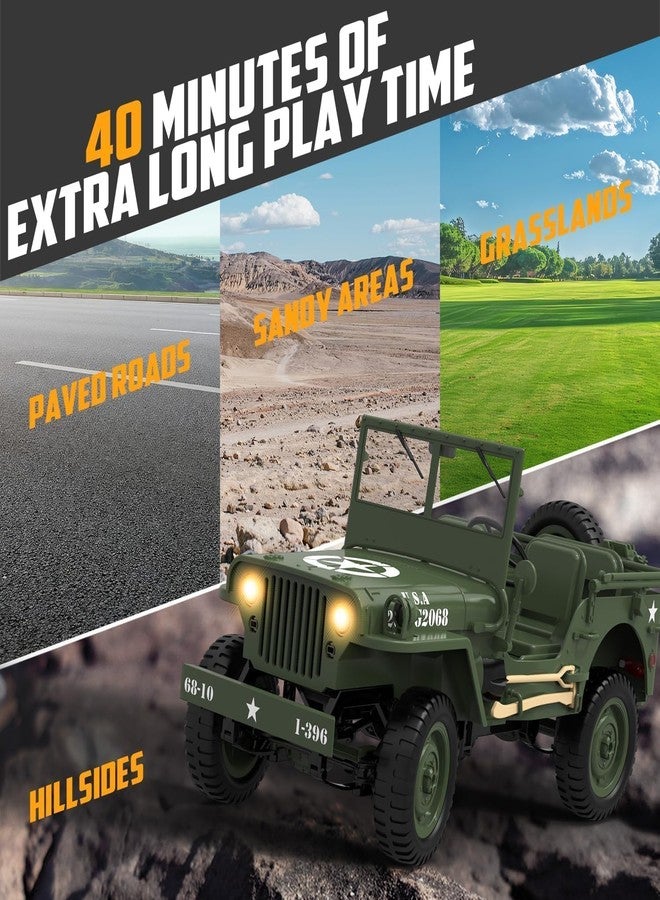 Black Foru سيارة تحكم عن بعد Black Foru RC Rock Crawler 4x4 للطرق الوعرة، سيارة عسكرية تعمل بالتحكم عن بعد، بمقياس 1/10، جاهزة للتشغيل، مناسبة لجميع التضاريس، بتردد 2.4 جيجاهرتز، سيارة هواية متناسبة بالكامل، مناسبة للبالغين من عمر 15 عامًا فما فوق. - Image 3